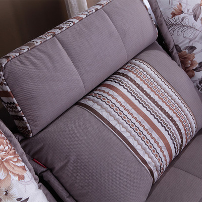 掌上明珠皮布藝組合沙發(fā)1+3+貴妃 融合時尚與舒適的客廳新選擇